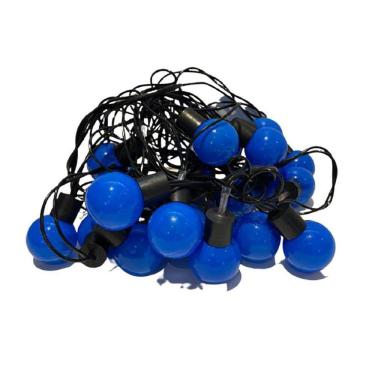 Imagem de Cordão De Lâmpadas De Led Formato Bolinha Opaca Azul