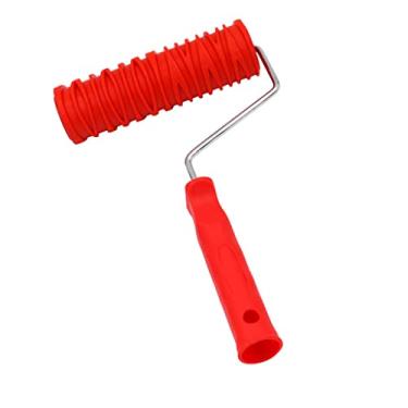Imagem de FAKEME Rolo de pintura de padrão em relevo sortido de 18 cm com alça de plástico - 6,5 cm