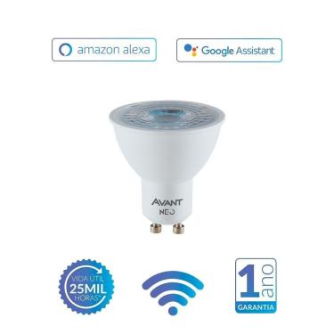 Imagem de Lâmpada LED Smart Wi-Fi Dicroica MR16 NEO 5W Dimerizável 3000k/6500k GU10 Bivolt Avant