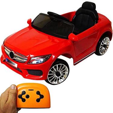 Imagem de Mini Carro Elétrico Infantil Com controle Remotos Mercedes - Vermelho