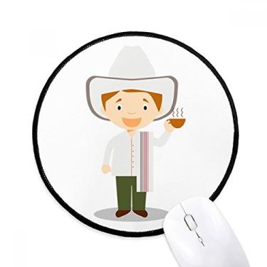 Imagem de Tapete de mouse branco com desenho da Colômbia para computador