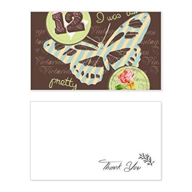 Imagem de Carimbos e borboleta, cartão de agradecimento, aniversário, saudações, casamento, agradecimento