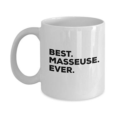 Imagem de Presentes de massinha – Caneca de café Best Masseuse Ever – Ideia de presente inovadora – Para agradecimento, agradecimento formatura, pode ser engraçado mordaça ou Birthda