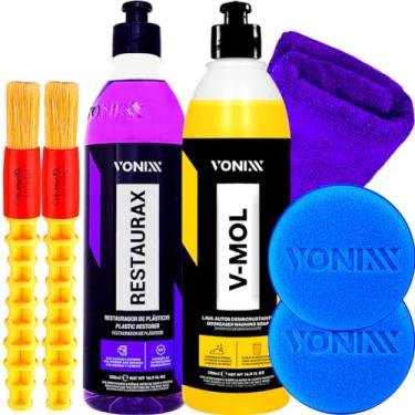 Imagem de Kit Limpeza Automotiva Shampoo V-mol + Restaurax Vonixx