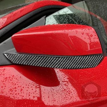 Imagem de Fibra de carbono atualizada compatível com Ford Mustang 2009-2014 acabamento do espelho retrovisor 2 peças