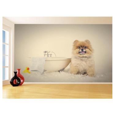 Imagem de Papel De Parede Animal Cão Petshop Banho Tosa 3,5M Anm391