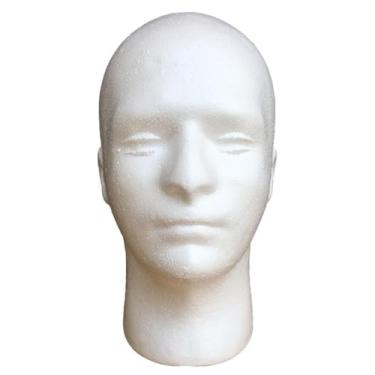 Imagem de Cabeça de manequim expositor base redonda durável 11 ''alto masculino suporte modelo manequim para fone de ouvido óculos casa headwear