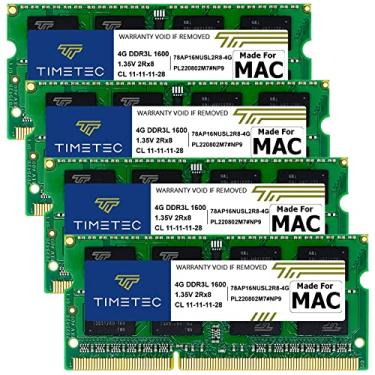 Imagem de Timetec Kit de 16 GB, 4x4 GB, compatível com Apple DDR3L 1600MHz PC3L-12800 CL11 para iMac (Mid 2011, Late 2012, Late 2013, Late 2014 Retina 5K, Mid 2015 Retina 5K), SODIMM, módulo de memória RAM