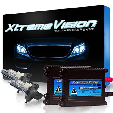 Imagem de Xtremevision Pacote de Xenon 35W DC com reator fino (1 par) e H4/9003 6000K - Lâmpada Xenon azul claro 6K (1 par)