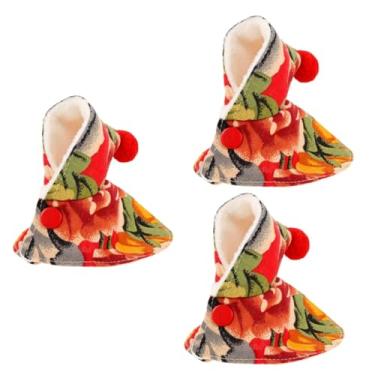 Imagem de BESPORTBLE 3 Pecas roupa de papagaio roupas roupa de festa acessório papagaio grande flor pele de tigre decorações vestuário capa veludo vermelho