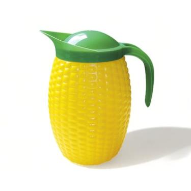 Imagem de 1 Jarra De Milho 1.5 Litros Plástico De Mesa Com Tampa Agua Suco Refri Festa Junina Arraiá São João Decorativo Temático Cozinha Multiuso Resistente