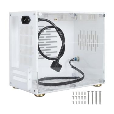 Imagem de Mini Capa para PC ITX, Chassi de Computador para Jogos de Mesa Tipo Aberto de 360 ​​graus Em Acrílico Transparente para Hospedagem de Computador para Desktop de Jogos