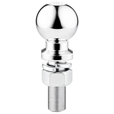 Imagem de Goreks Bola de engate de reboque de 6,5 cm totalmente polida e cromada para grande durabilidade, classificação de carga de 5,4 kg, haste de 3,5 cm x 6,3 cm com porca sextavada e arruela de trava incluídas