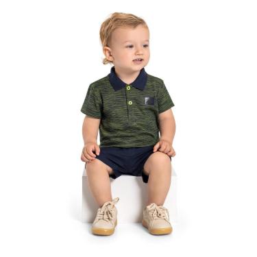 Imagem de Conjunto com Camisa Polo e Bermuda em Sarja para Bebês Quimby-Masculino