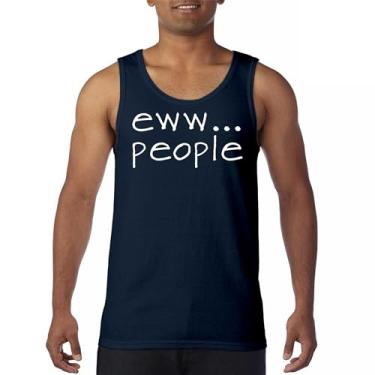 Imagem de Camiseta regata Eww... People Funny Anti-Social Humor Humans Suck Introvert Anti Social Club Sarcastic Geek Men's Top, Azul marinho, M
