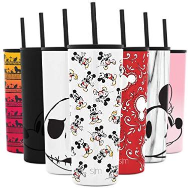 Imagem de Simple Modern Copo térmico Disney Mickey Mouse com tampa flip e tampa de canudo | Presentes para mulheres homens reutilizáveis aço inoxidável garrafa de água caneca de viagem | Clássico | Mickey Mouse Retro 680 g