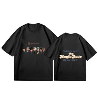 Imagem de Camiseta K-pop Solo Dynamite, 2023 camisetas soltas unissex com suporte de mercadoria estampadas camisetas de algodão, Preto, XXG