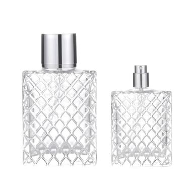 Imagem de YWG Stone 100 ml + 50 ml, 2 frascos de perfume em spray recarregáveis, grande cosmético, atomizador de névoa fina, vazio, recipiente de óleo essencial de vidro transparente para viagens