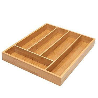 Imagem de Mimo Style Porta Talheres Ecokitchen, Produzido em Bambu, Resistente, Durável e Ecológico, Possui 5 Compartimentos Para Organizar Seu Ambiente
