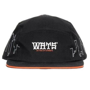 Imagem de Boné Wats City Five Panel Preto/Laranja-Unissex