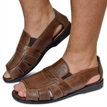 Imagem de Sandália Masculina Salto Baixo Rasteira Casual Ortopédica-Masculino