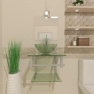 Imagem de GABINETE DE VIDRO PARA BANHEIRO 40CM CUBA REDONDA AC INCOLOR