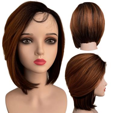 Imagem de Peruca Front Lace Wig Long Bob Ruiva Cobre Orgânica Curta