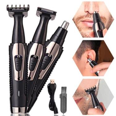 Imagem de Maquininha 2 em 1 Recarregável Para Depilação Completa De Barba E Nari