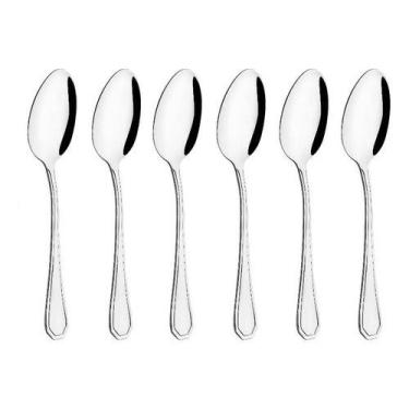 Imagem de Kit 6 Colher Mesa Sopa Aço Inox Talheres Luxo Restaurante - Home e mor