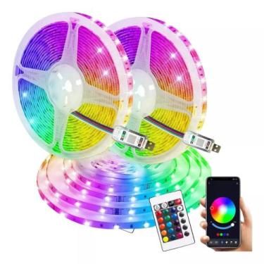 Imagem de Fita LED 5050 RGB 5m Ritmo Musical Bluetooth Controle APP TB5049 - Luc