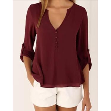 Imagem de Camisa Feminina Mullet Famosas Manga Longa Viscose Ref.15336 - DOCCEMU