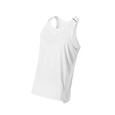 Imagem de Generic Regata Masculina de Treino, Regatas Esportivas, Regatas de Musculação, Camiseta Sem Mangas, Camiseta Esportiva de Corrida para Treinamento de Ciclismo, branco eu