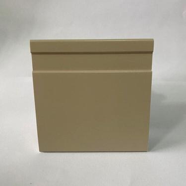 Imagem de Kit com 5 Barras Rodapé de Poliestireno 10cm X 15mm Frisado Color 12m Caqui