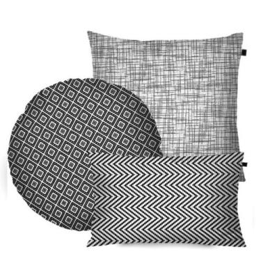 Imagem de Kit com 3 Almofadas Formatos Preto/Branco - FASTLAR