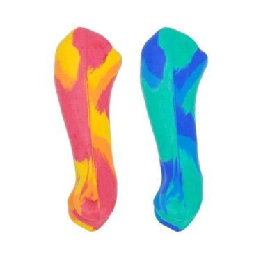 Imagem de Brinquedo LCM Ossinho de Borracha Maciço para Cães - Cores Sortidas