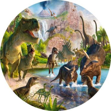 Imagem de Painel de Lona Redondo Dinossauro 004 - Fabrika De festa, 100x100cm
