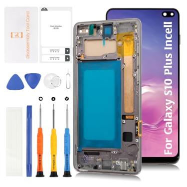 Imagem de Olivechard Tela de reposição InCell S10 Plus para Samsung Galaxy S10 Plus com moldura preta meia-noite G975F/DS G975U G975W LCD Touch Digitalizador Assembly(sem função de impressão digital)