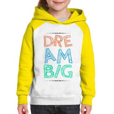 Imagem de Moletom Infantil Dream Big - Foca na Moda, Branco, Amarelo, 4