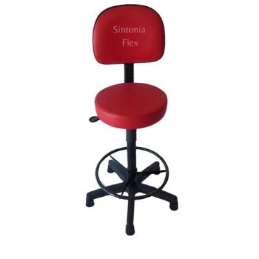 Imagem de Cadeira mocho caixa alta - aro - base fixa - sapata para balcao recepç