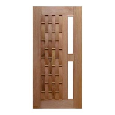 Imagem de Porta de Madeira Couro Longo p/Vidro Maciça Cedro Arana Casmavi, 90cm 