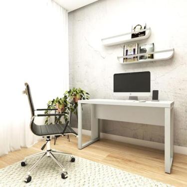 Imagem de Escrivaninha Industrial 1,20m x 0,60m Pés Metal Branco F5 - F5 Office 