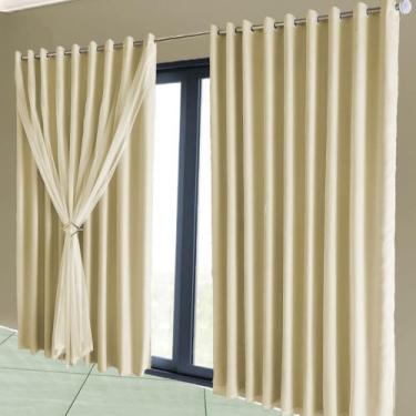 Imagem de cortina blackout Lisboa para varão ilhios 5,50 x 2,90 branco - Bravin 