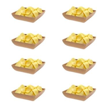 Imagem de 8un Saladeira Quadrada 750ml Travessa Petisqueira Marrom Cl - EVO