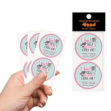 Imagem de 50 Etiquetas Adesivas  Oba Seu Pedido Chegou  Adesivos Recebidos  4Cm 