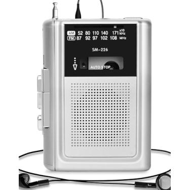 Imagem de SEMIER Gravador de fita cassete portátil, rádio AM FM, leitor de fita cassete/gravador pessoal compacto com alto-falante embutido e conector de fone de ouvido estéreo