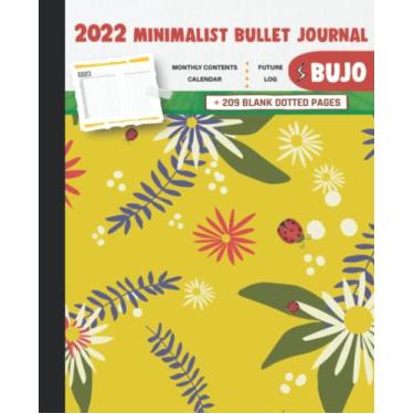 Imagem de 2022 Minimalist Bullet Journal/BUJO with Ladybug With Different Flowers In A Yellow Background Cover: Basic Bujo | Classic Bullet Journal Help You ... And Dotted Pages | 240 Pages | 7.5 * 9.25
