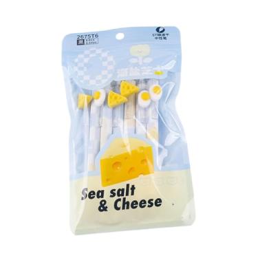 Imagem de Joucien 6 peças/bolsa – caneta neutra com seis bolsos de 0,5 mm, caneta neutra preta lisa de secagem rápida - seis bolsos