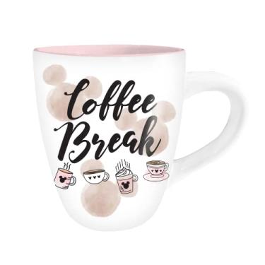 Imagem de Silver Buffalo Caneca de cerâmica curvada jumbo Disney Mickey Coffee Break 740 ml