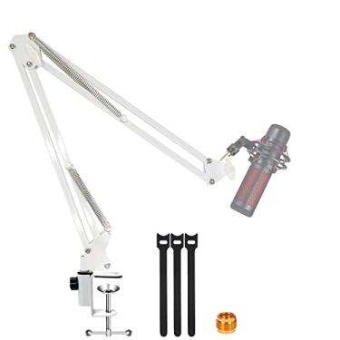 Imagem de YUZUHOME Para Braço De Lança Branco Hyperx Quadcast, Braço De Tesoura De Lança Para Hyperx Quadcast S, Suporte Branco De Montagem De Mesa De Microfone Ajustável Profissional, Compatível Com Microfone