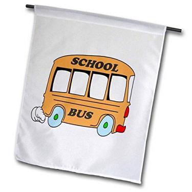 Imagem de 3dRose fl_38273_2" Bandeira laranja de jardim de ônibus escolar, 45 x 68 cm